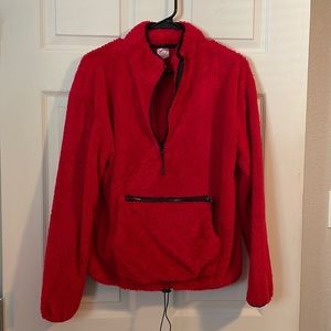 Woman’s Drawstring Fleece Pullover Sweater